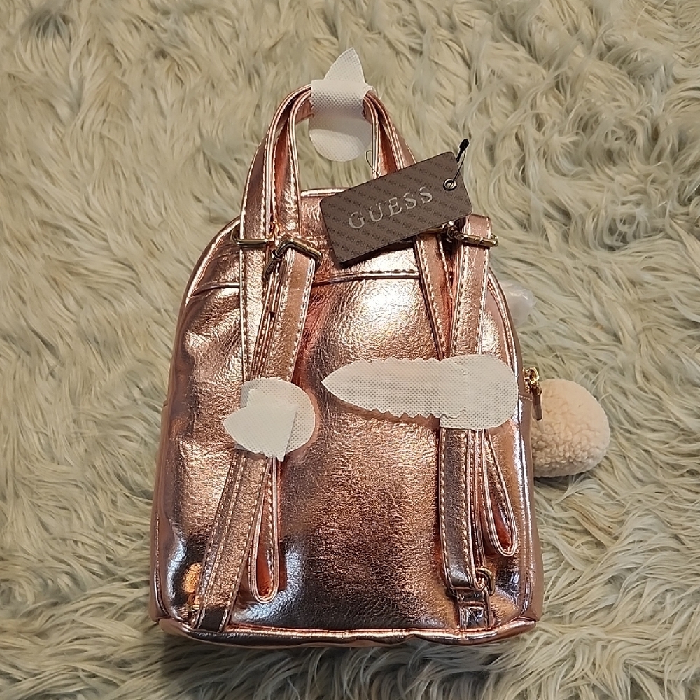 GUESS Metallic Rose Pink Backpack - Picture 6 of 9